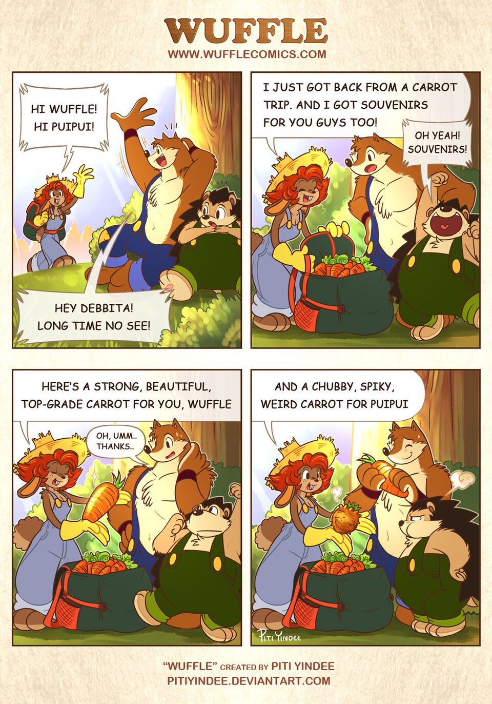 Wuffle, Debbita, page 1. English comic artwork by Piti Yindee.