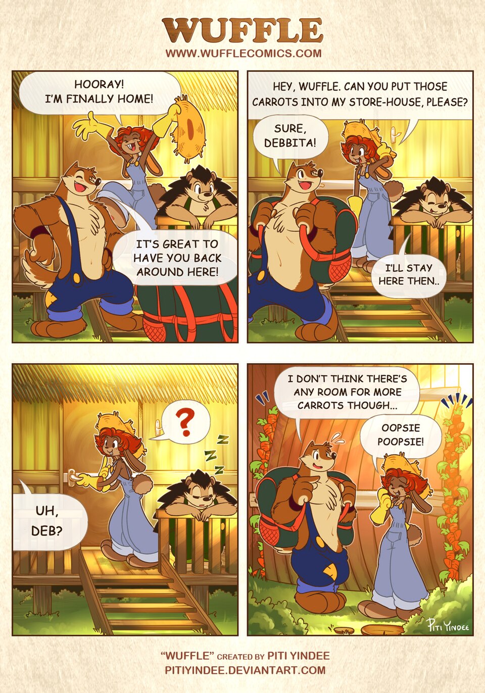 Wuffle, Debbita, page 2. English comic artwork by Piti Yindee.