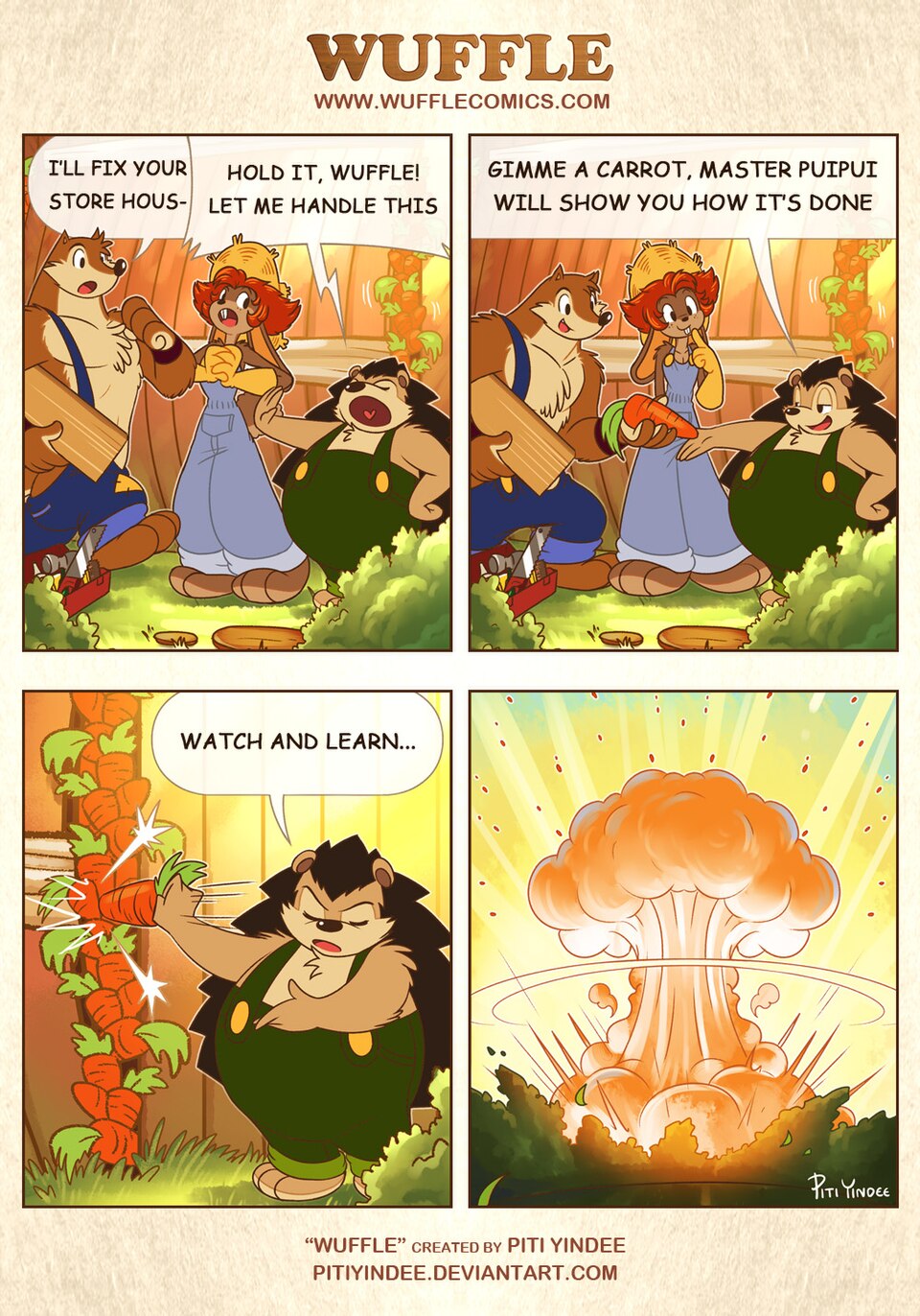 Wuffle, Debbita, page 3. English comic artwork by Piti Yindee.