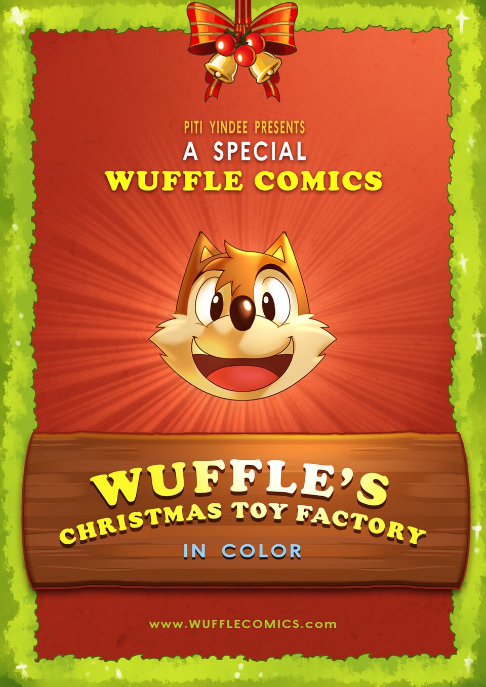 Wuffle, Wuffle's Christmas Toy Factory, page 1. English comic artwork by Piti Yindee.