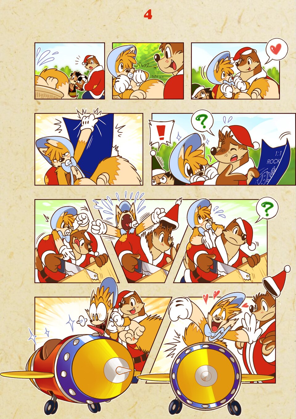 Wuffle, Wuffle's Christmas Toy Factory, page 5. English comic artwork by Piti Yindee.
