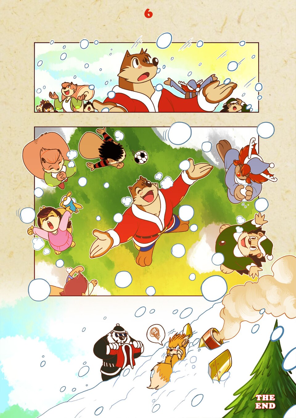 Wuffle, Wuffle's Christmas Toy Factory, page 7. English comic artwork by Piti Yindee.