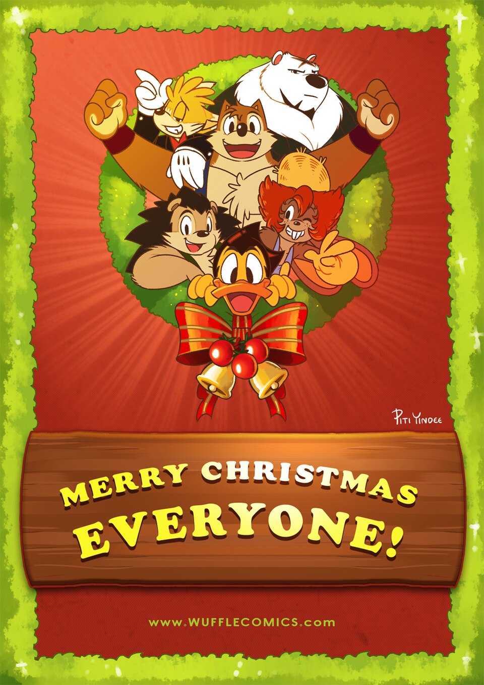 Wuffle, Wuffle's Christmas Toy Factory, page 8. English comic artwork by Piti Yindee.