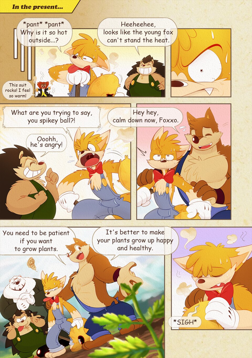 Wuffle, Farming Foxxo, page 5. English comic artwork by Piti Yindee.