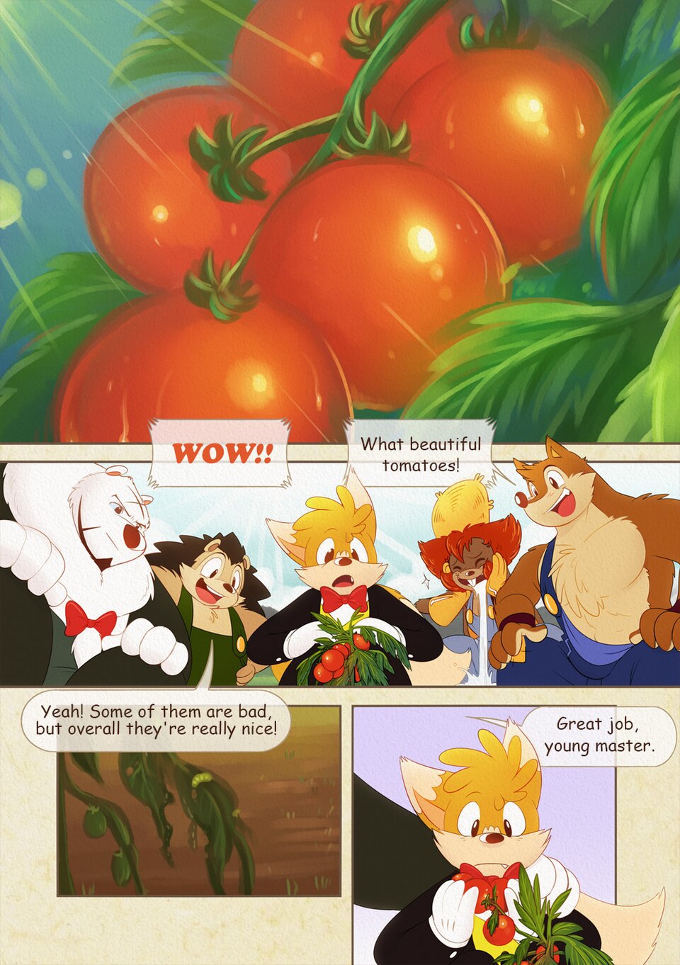 Wuffle, Farming Foxxo, page 9. English comic artwork by Piti Yindee.