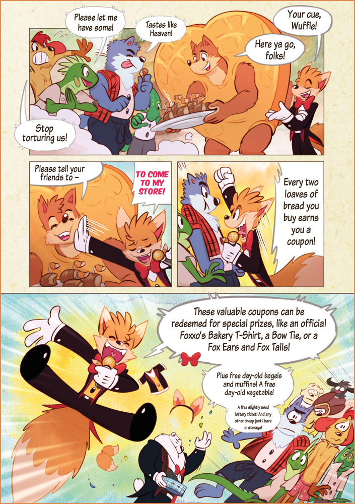 Wuffle, Foxxo's Bakery, page 9. English comic artwork by Piti Yindee.