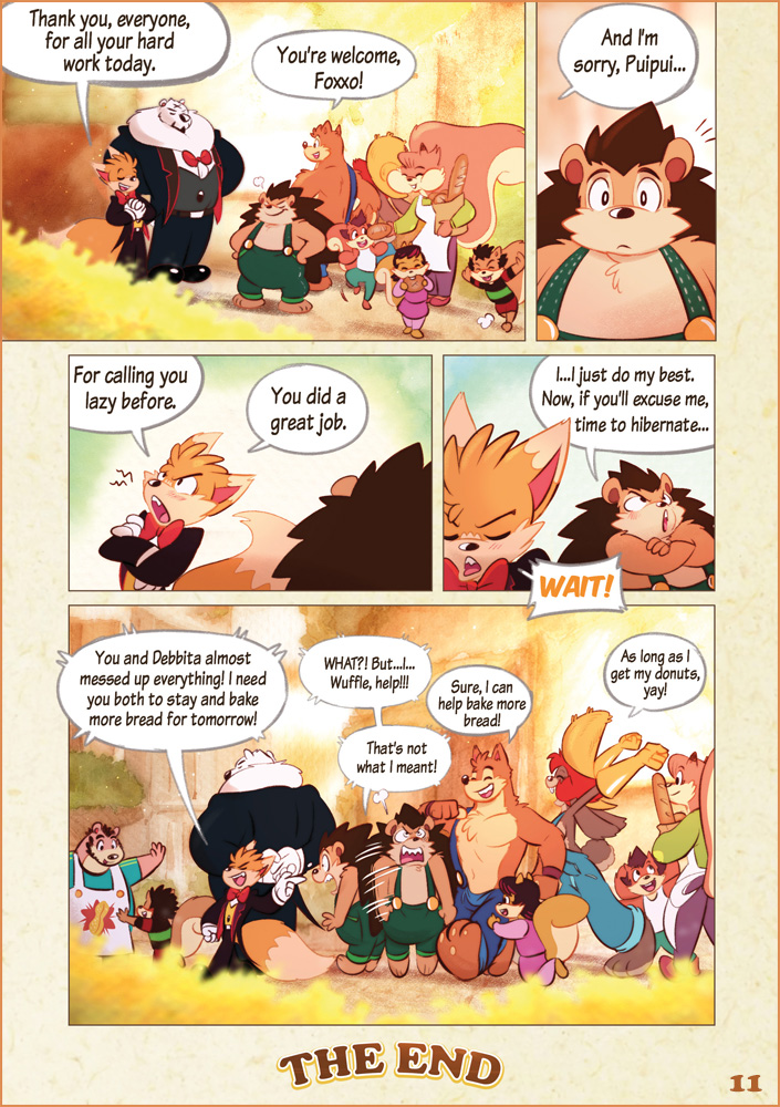 Wuffle, Foxxo's Bakery, page 11. English comic artwork by Piti Yindee.