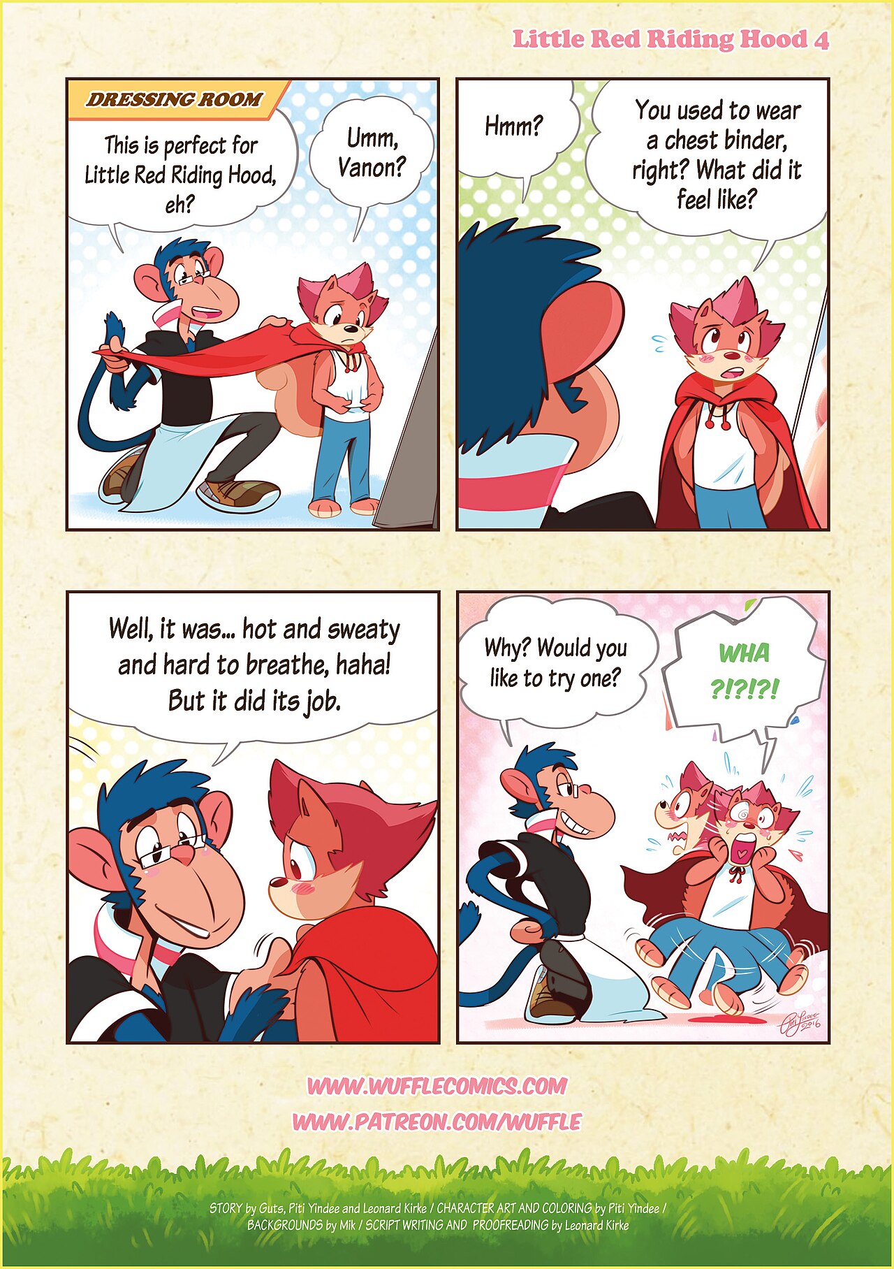 Wuffle, Little Red Riding Hood, page 4. English comic artwork by Piti Yindee.
