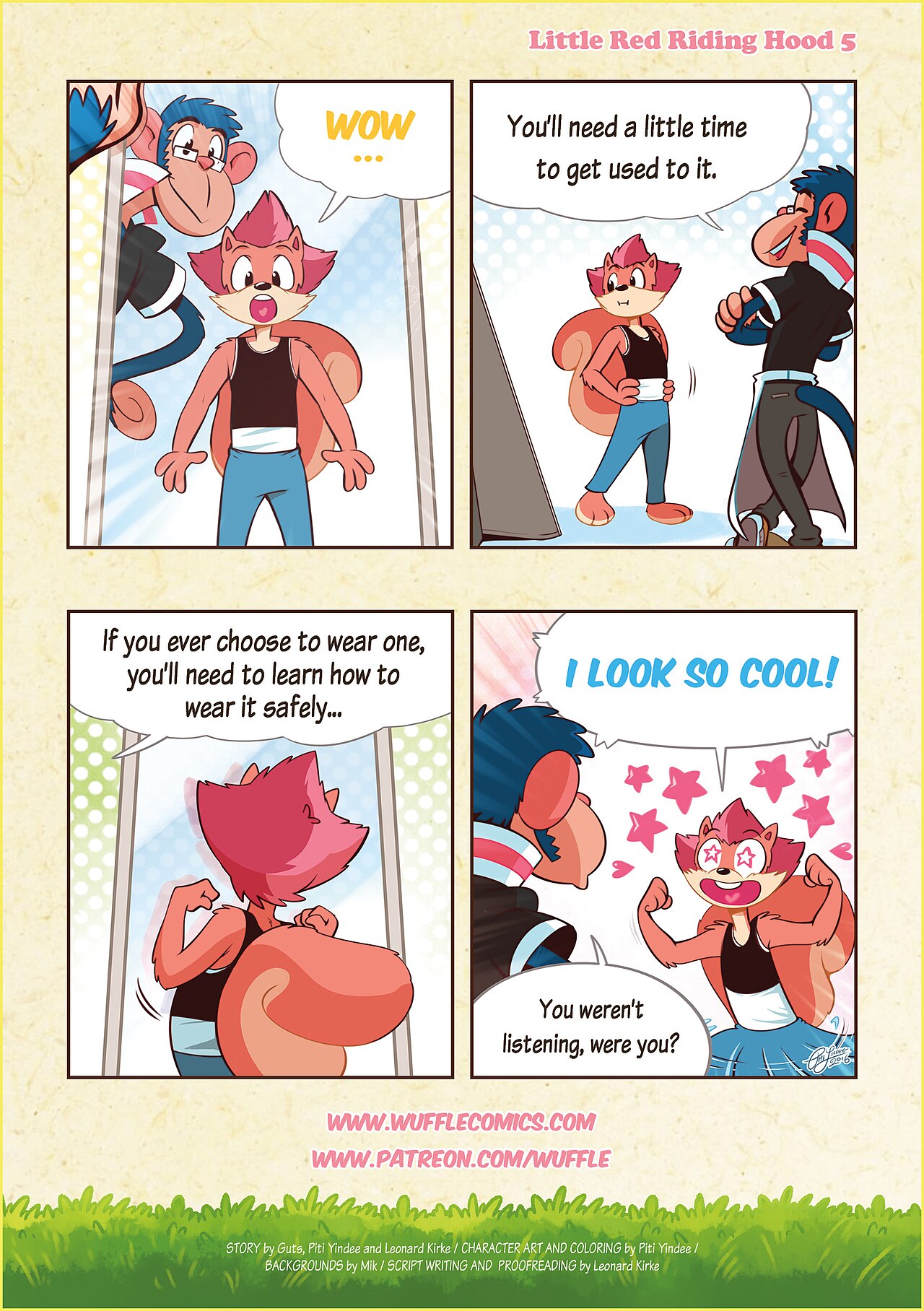 Wuffle, Little Red Riding Hood, page 5. English comic artwork by Piti Yindee.