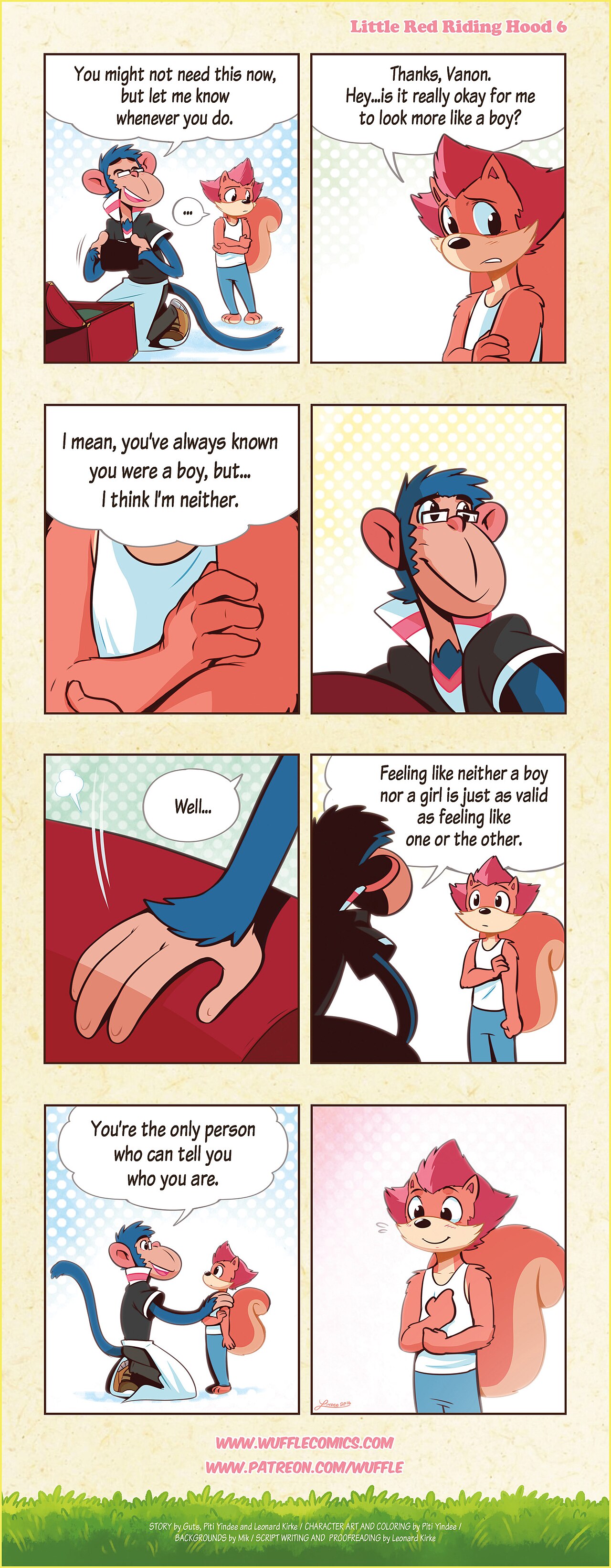 Wuffle, Little Red Riding Hood, page 6. English comic artwork by Piti Yindee.