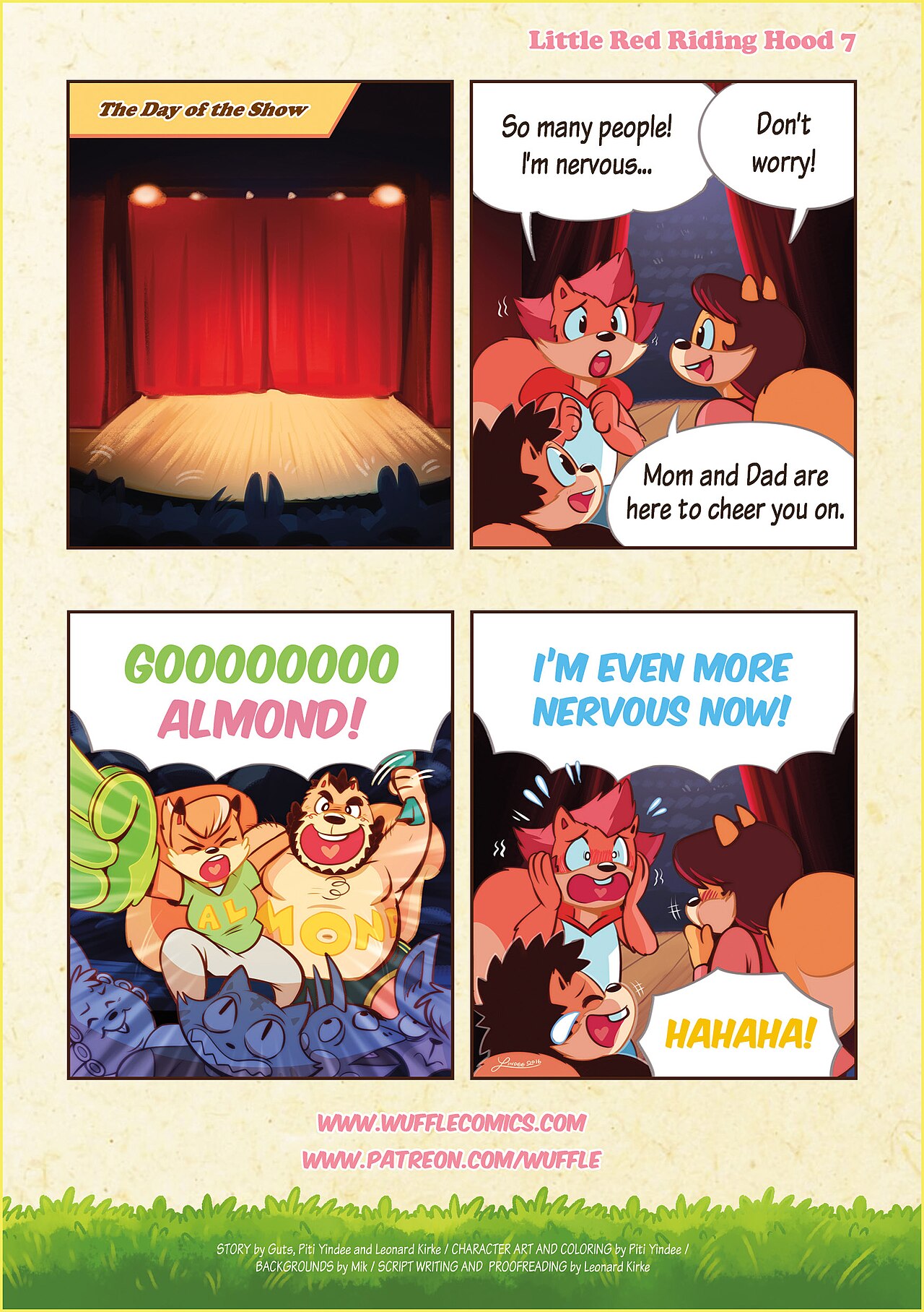 Wuffle, Little Red Riding Hood, page 7. English comic artwork by Piti Yindee.