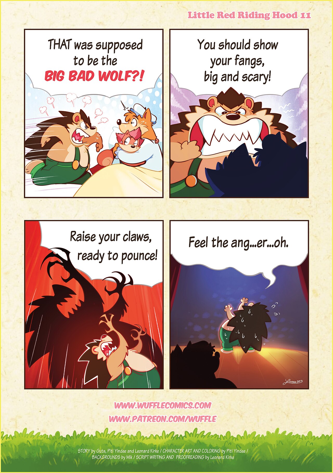 Wuffle, Little Red Riding Hood, page 11. English comic artwork by Piti Yindee.