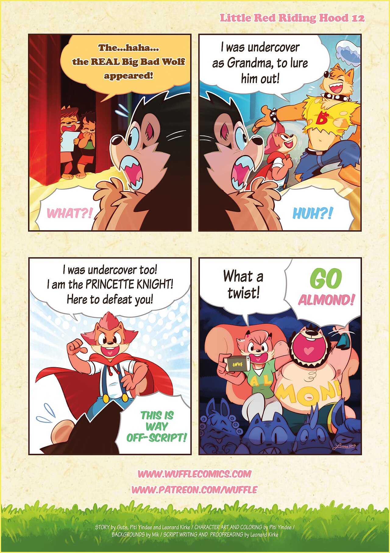 Wuffle, Little Red Riding Hood, page 12. English comic artwork by Piti Yindee.