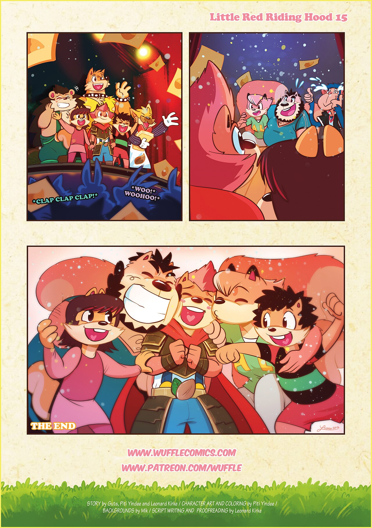 Wuffle, Little Red Riding Hood, page 15. English comic artwork by Piti Yindee.