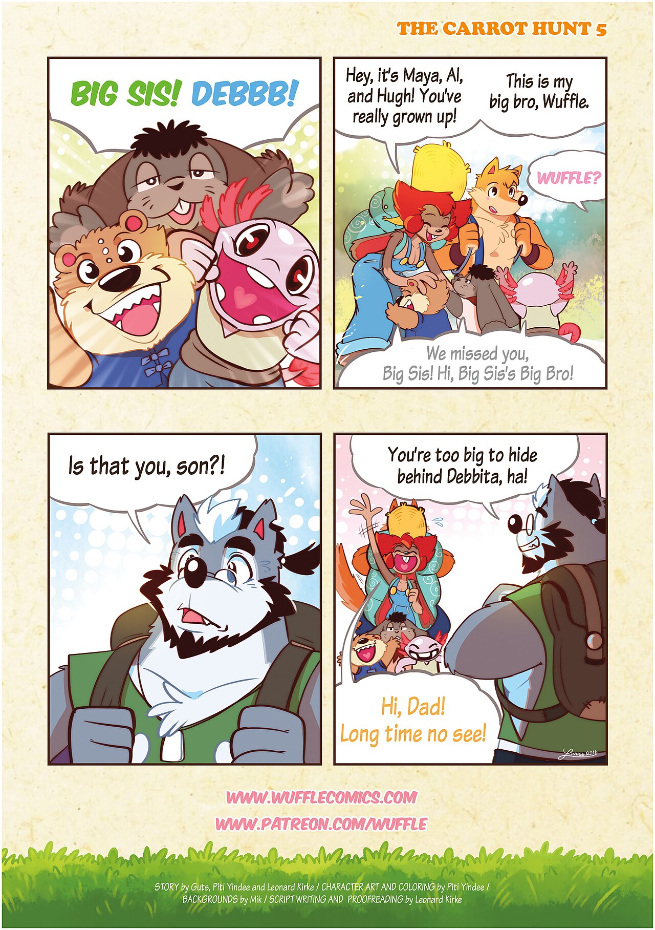 Wuffle, The Carrot Hunt, page 5. English comic artwork by Piti Yindee.