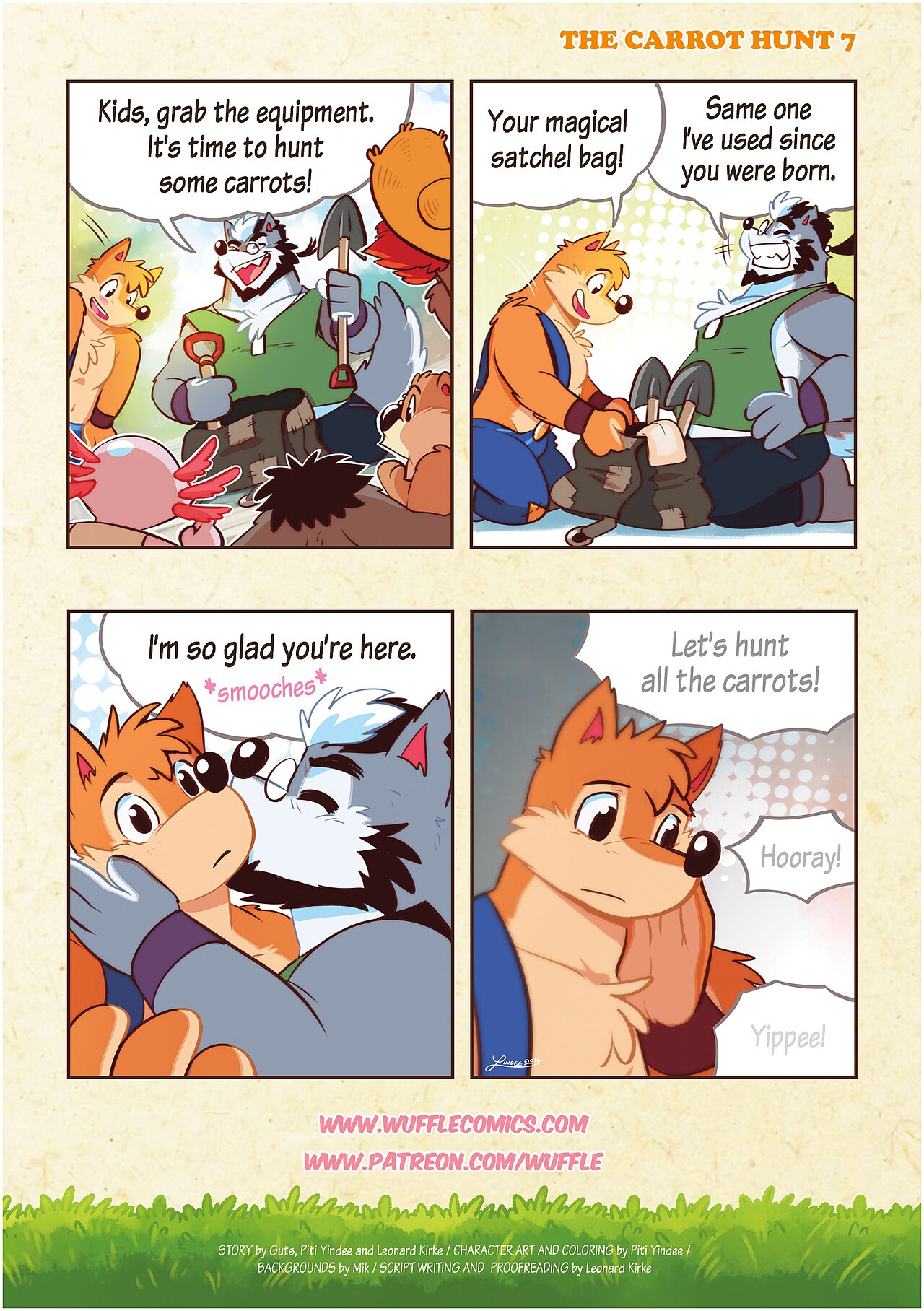 Wuffle, The Carrot Hunt, page 7. English comic artwork by Piti Yindee.