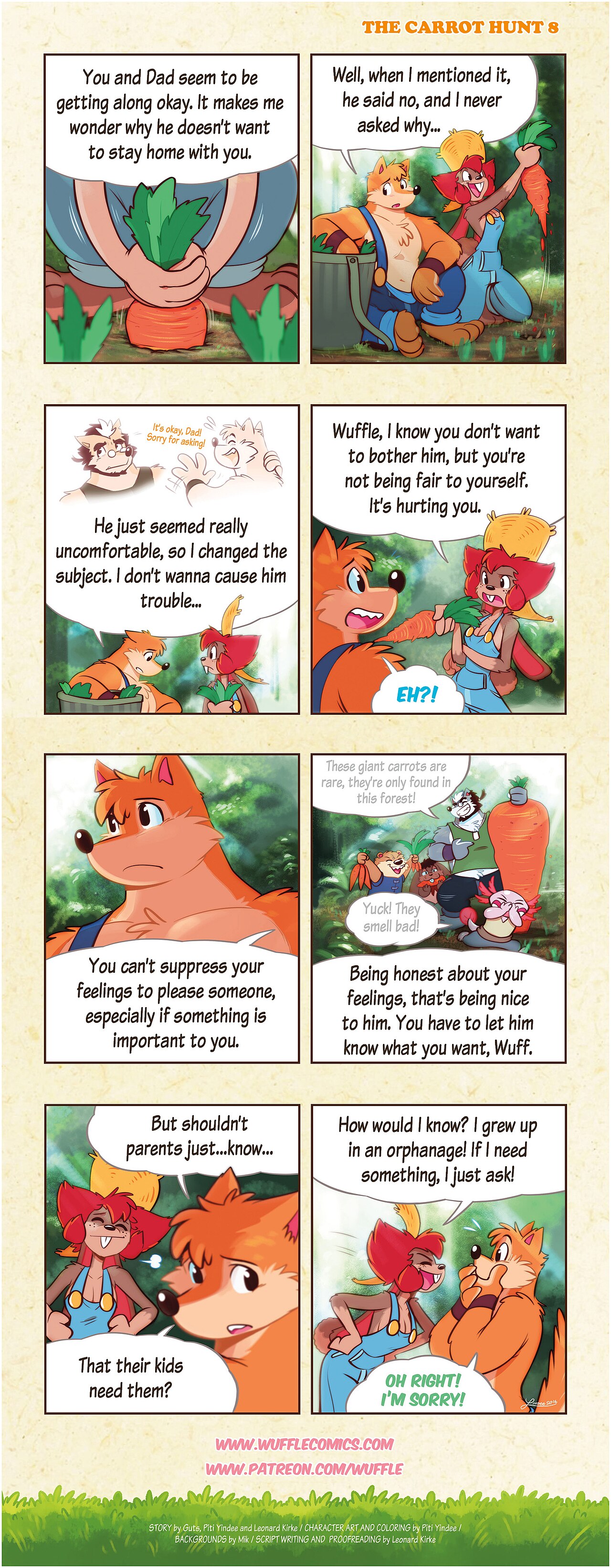 Wuffle, The Carrot Hunt, page 8. English comic artwork by Piti Yindee.