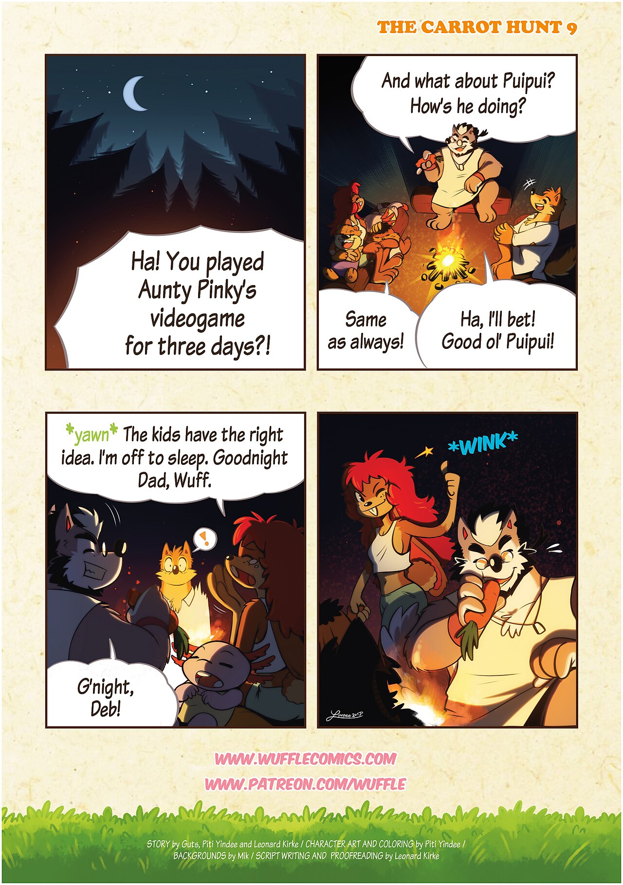 Wuffle, The Carrot Hunt, page 9. English comic artwork by Piti Yindee.