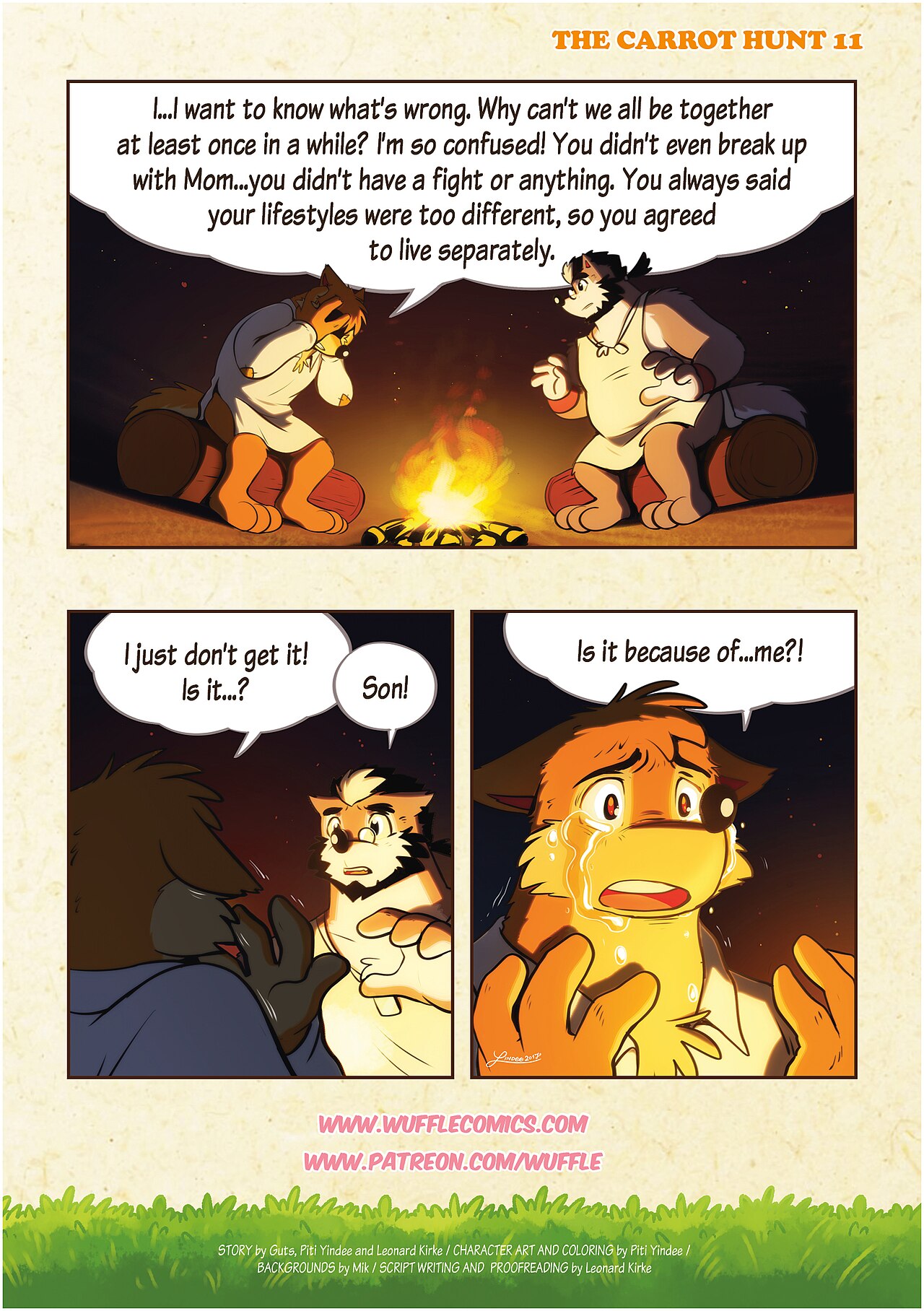 Wuffle, The Carrot Hunt, page 11. English comic artwork by Piti Yindee.