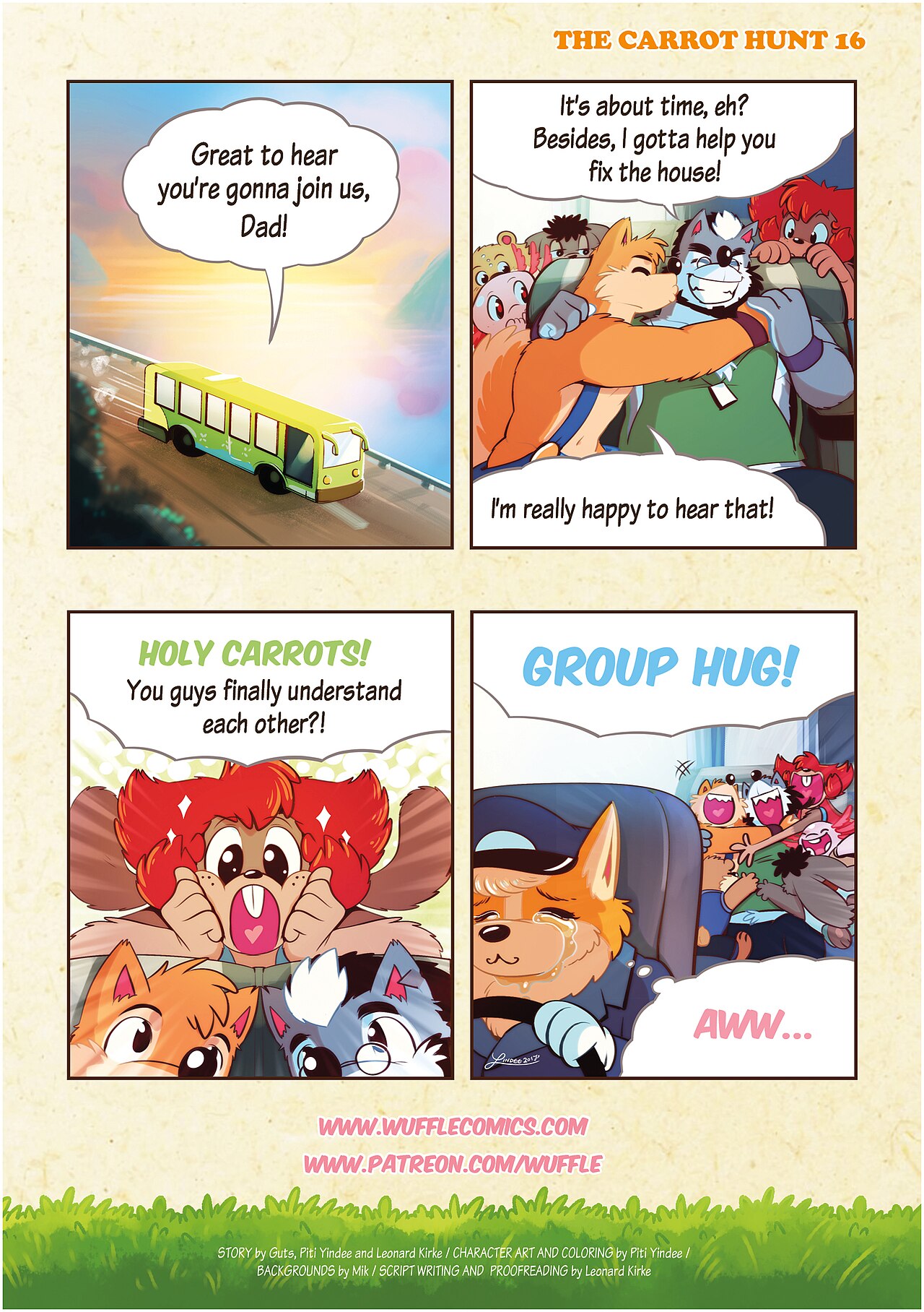 Wuffle, The Carrot Hunt, page 16. English comic artwork by Piti Yindee.