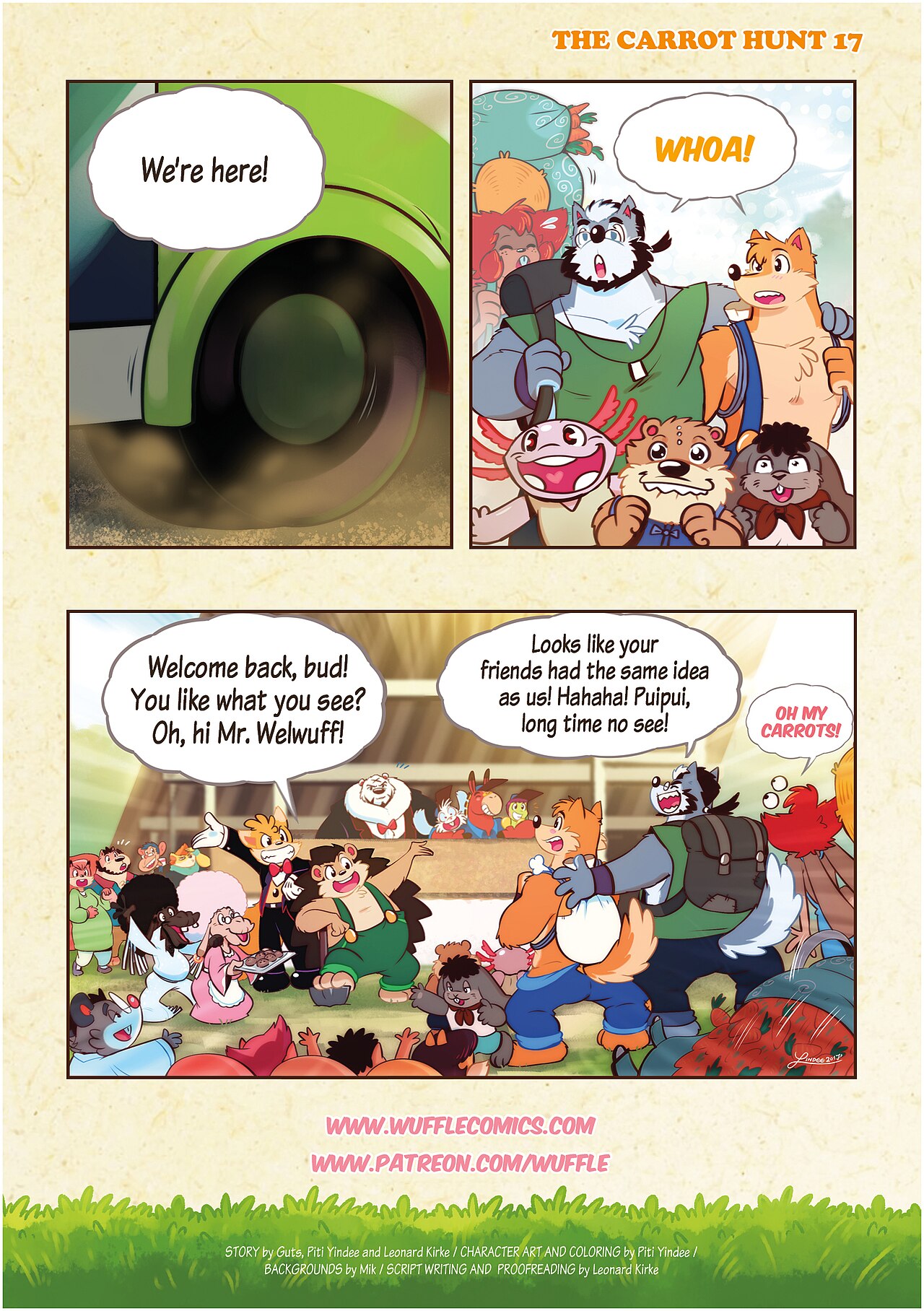 Wuffle, The Carrot Hunt, page 17. English comic artwork by Piti Yindee.