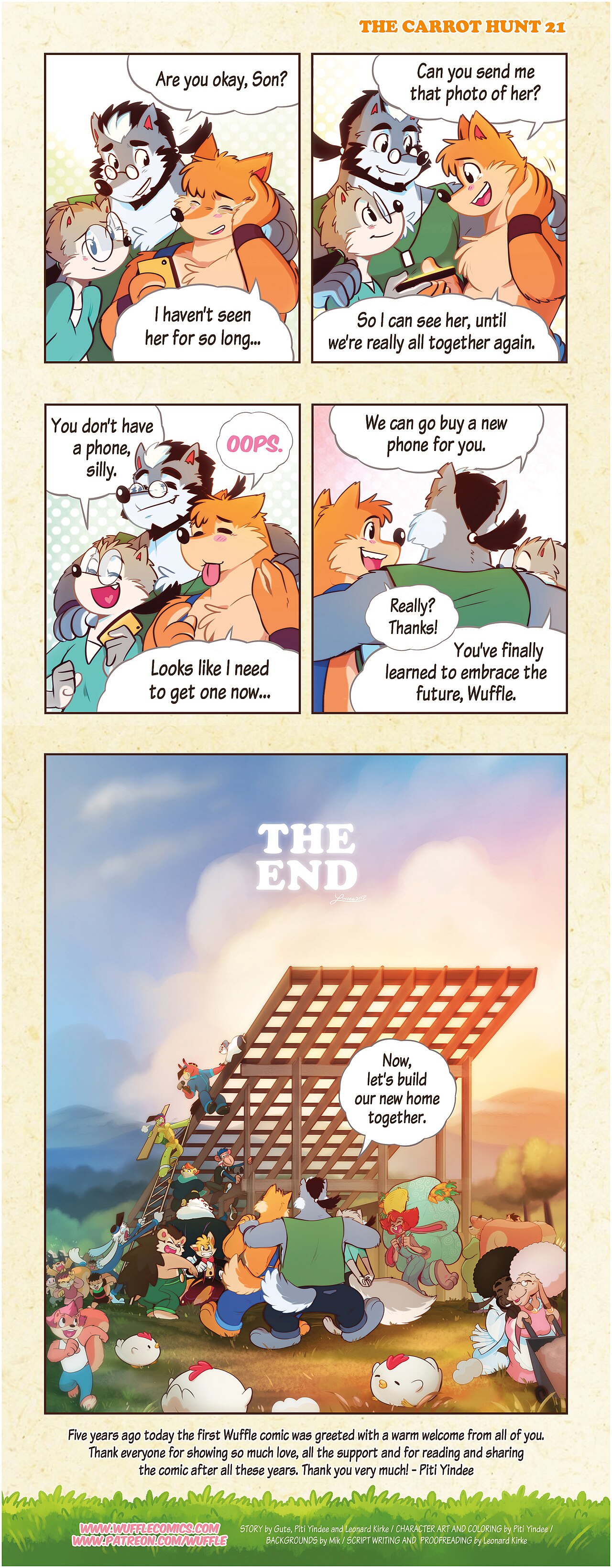 Wuffle, The Carrot Hunt, page 21. English comic artwork by Piti Yindee.